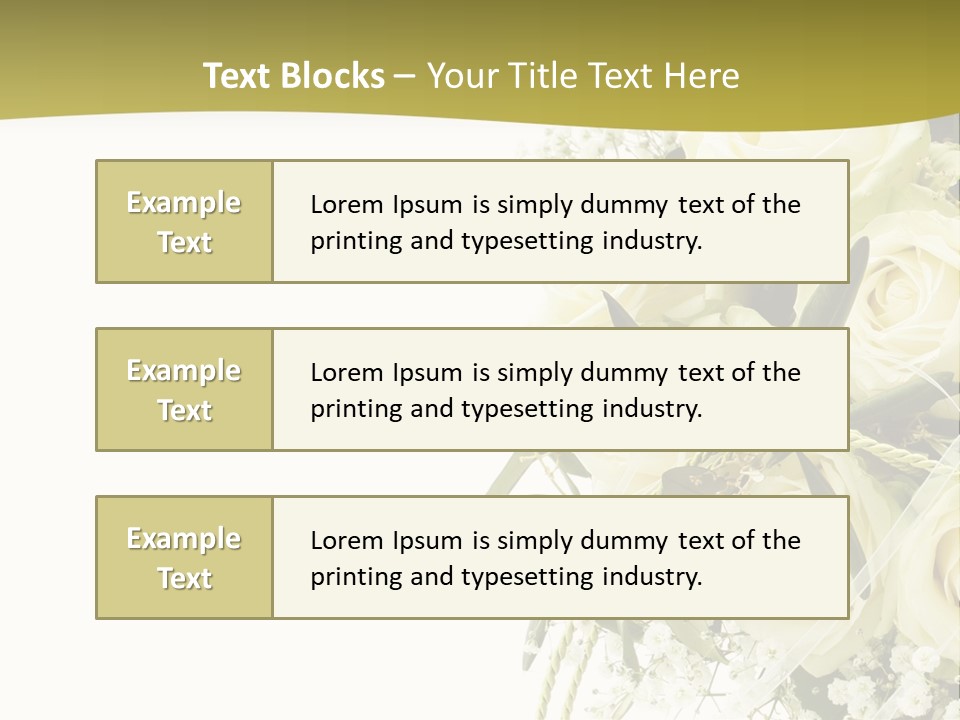 Wedding Bouquet Of White Roses PowerPoint Template
