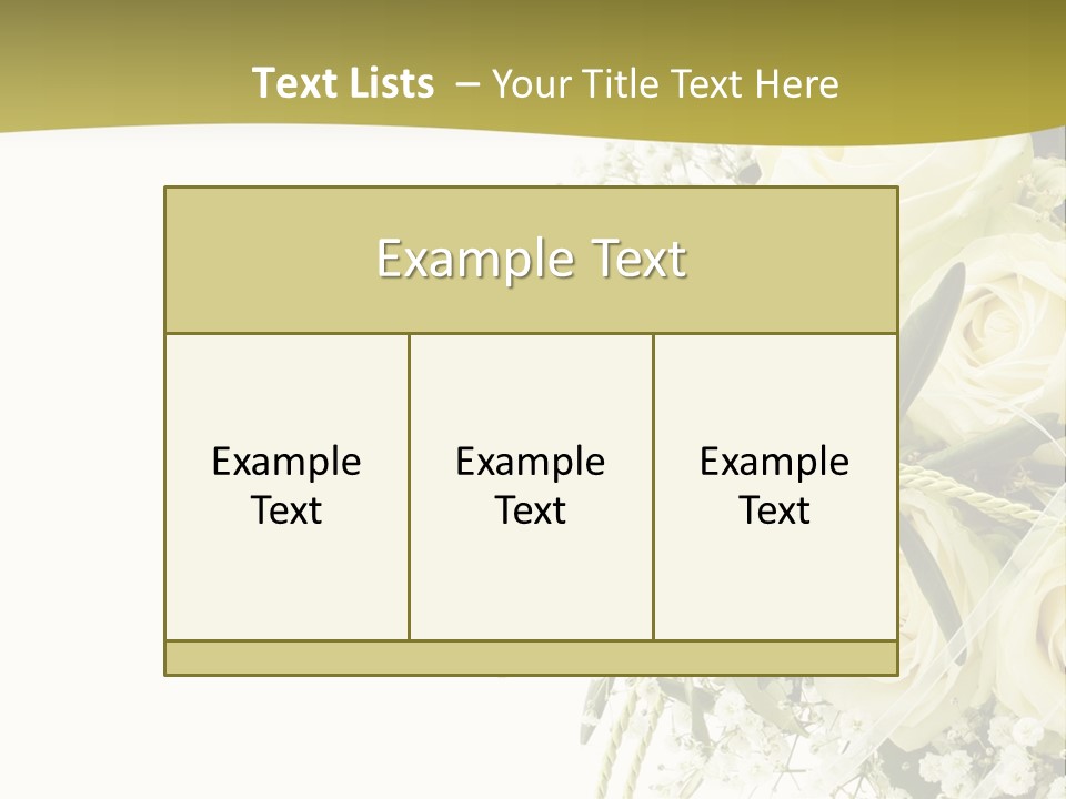 Wedding Bouquet Of White Roses PowerPoint Template