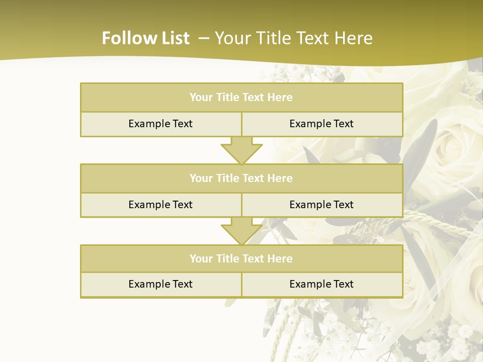 Wedding Bouquet Of White Roses PowerPoint Template