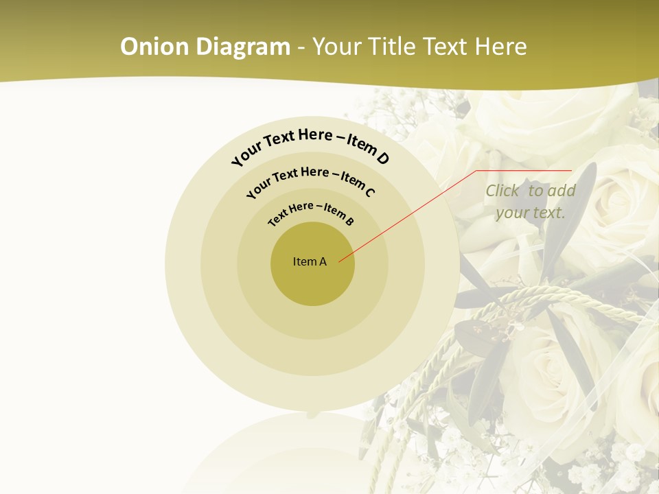 Wedding Bouquet Of White Roses PowerPoint Template