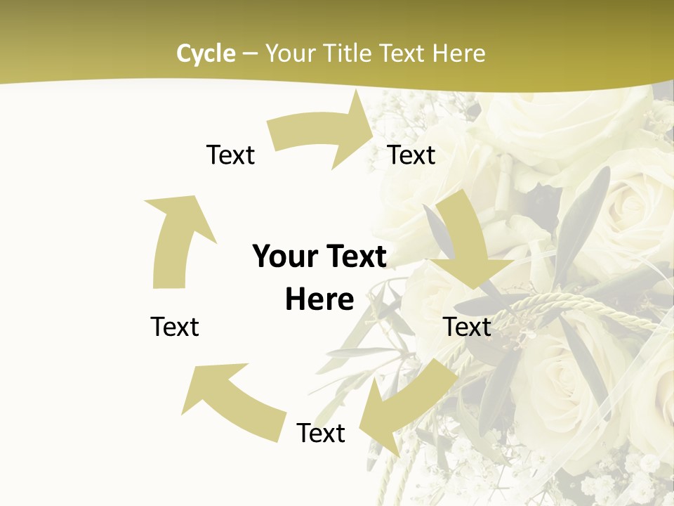 Wedding Bouquet Of White Roses PowerPoint Template