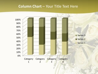 Wedding Bouquet Of White Roses PowerPoint Template