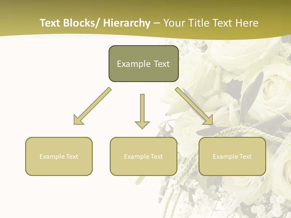 Wedding Bouquet Of White Roses PowerPoint Template