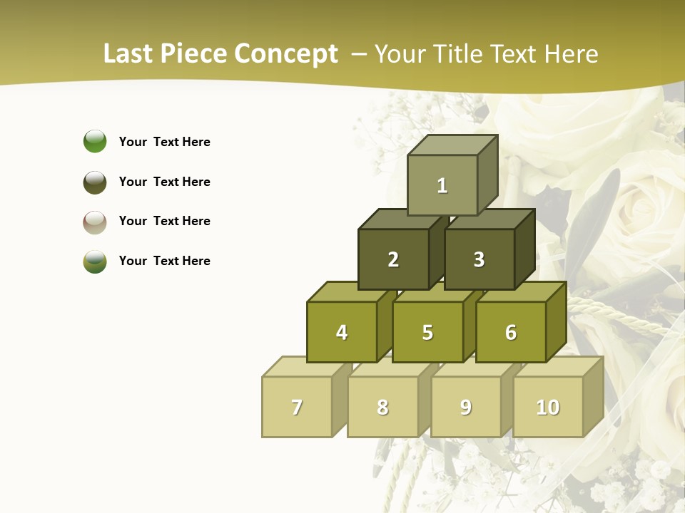 Wedding Bouquet Of White Roses PowerPoint Template