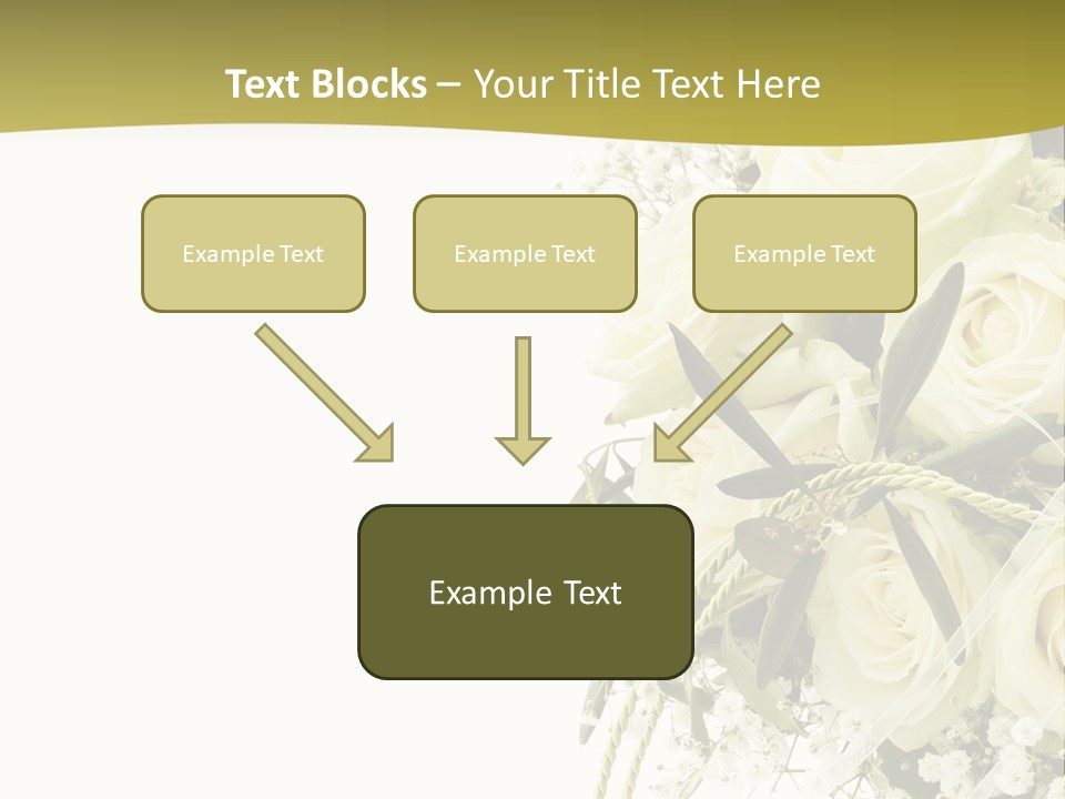 Wedding Bouquet Of White Roses PowerPoint Template