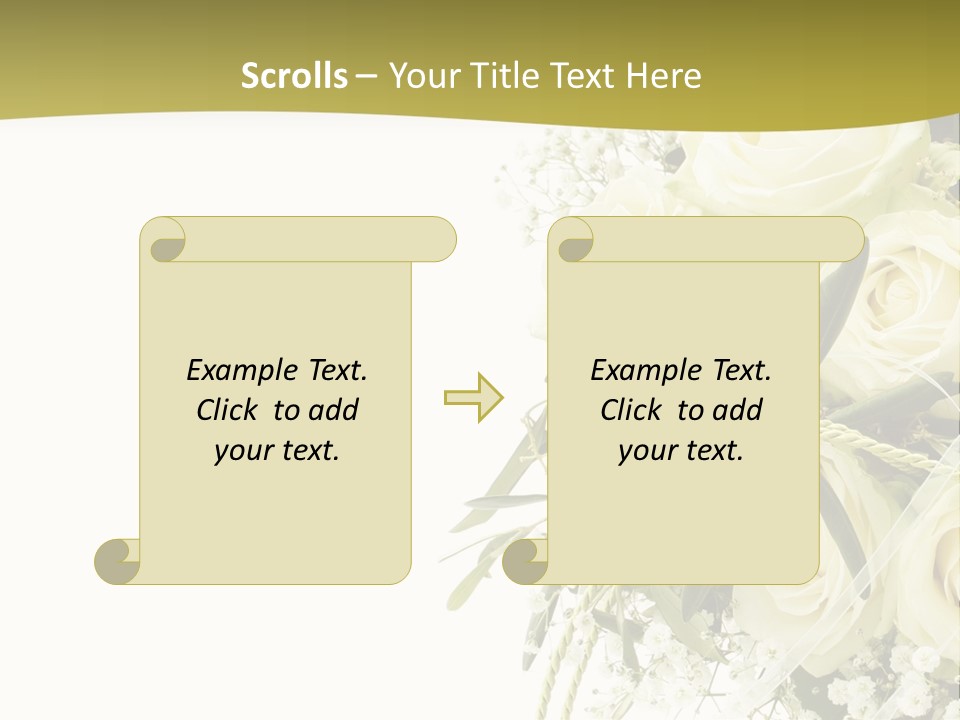 Wedding Bouquet Of White Roses PowerPoint Template