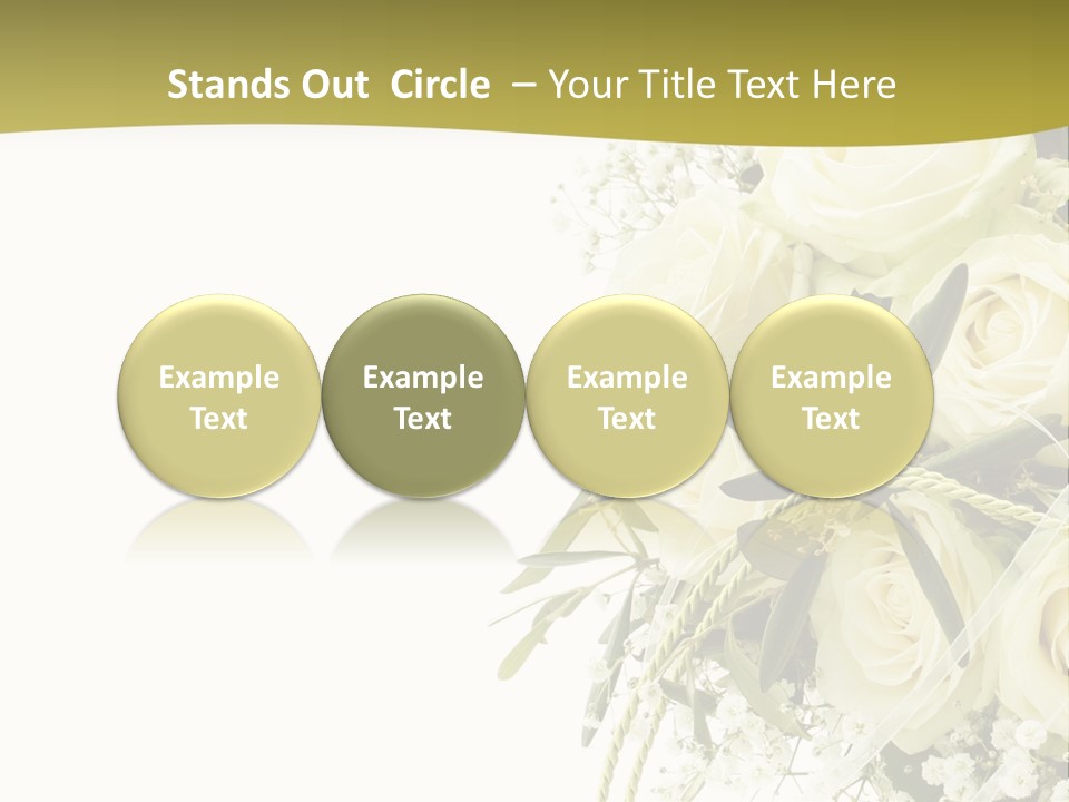 Wedding Bouquet Of White Roses PowerPoint Template