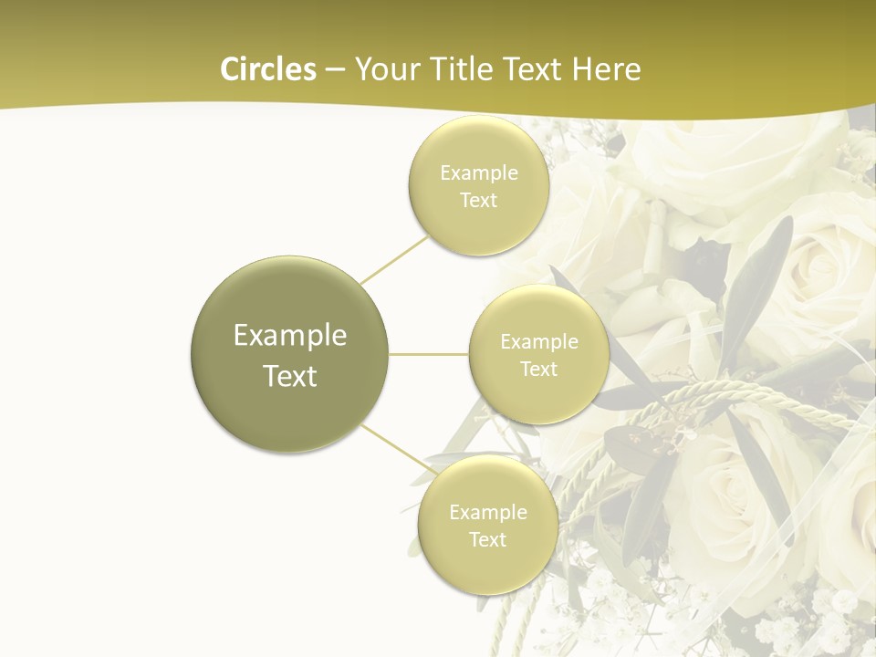 Wedding Bouquet Of White Roses PowerPoint Template