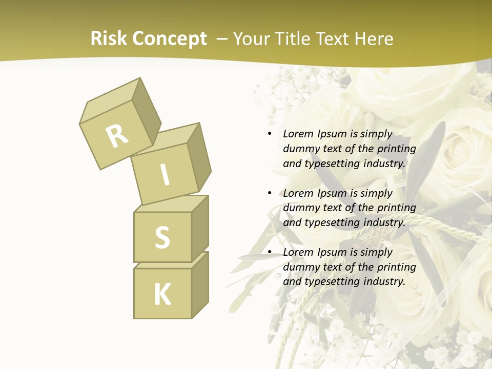 Wedding Bouquet Of White Roses PowerPoint Template