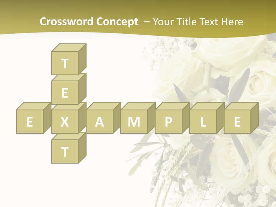 Wedding Bouquet Of White Roses PowerPoint Template