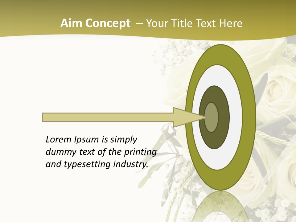 Wedding Bouquet Of White Roses PowerPoint Template