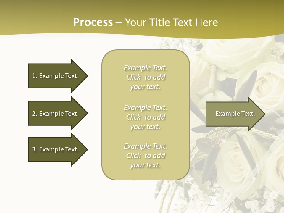 Wedding Bouquet Of White Roses PowerPoint Template