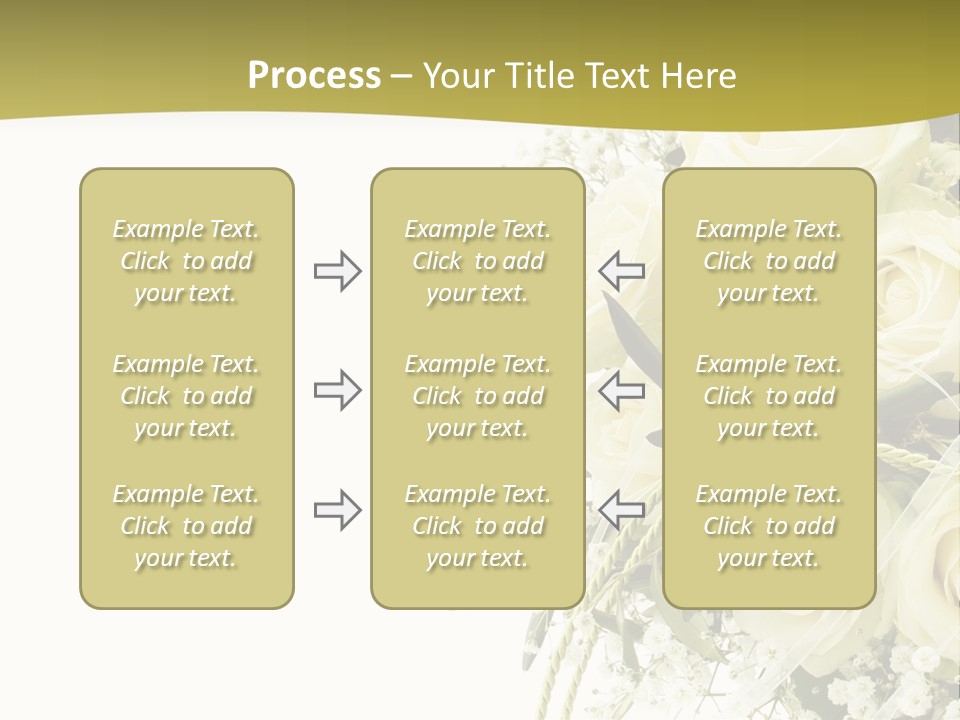 Wedding Bouquet Of White Roses PowerPoint Template