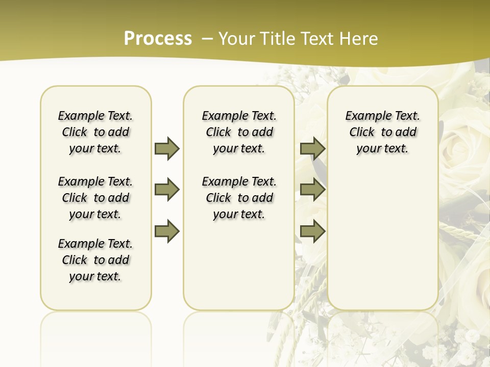 Wedding Bouquet Of White Roses PowerPoint Template