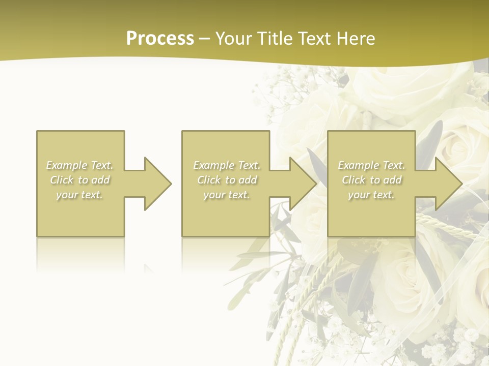Wedding Bouquet Of White Roses PowerPoint Template