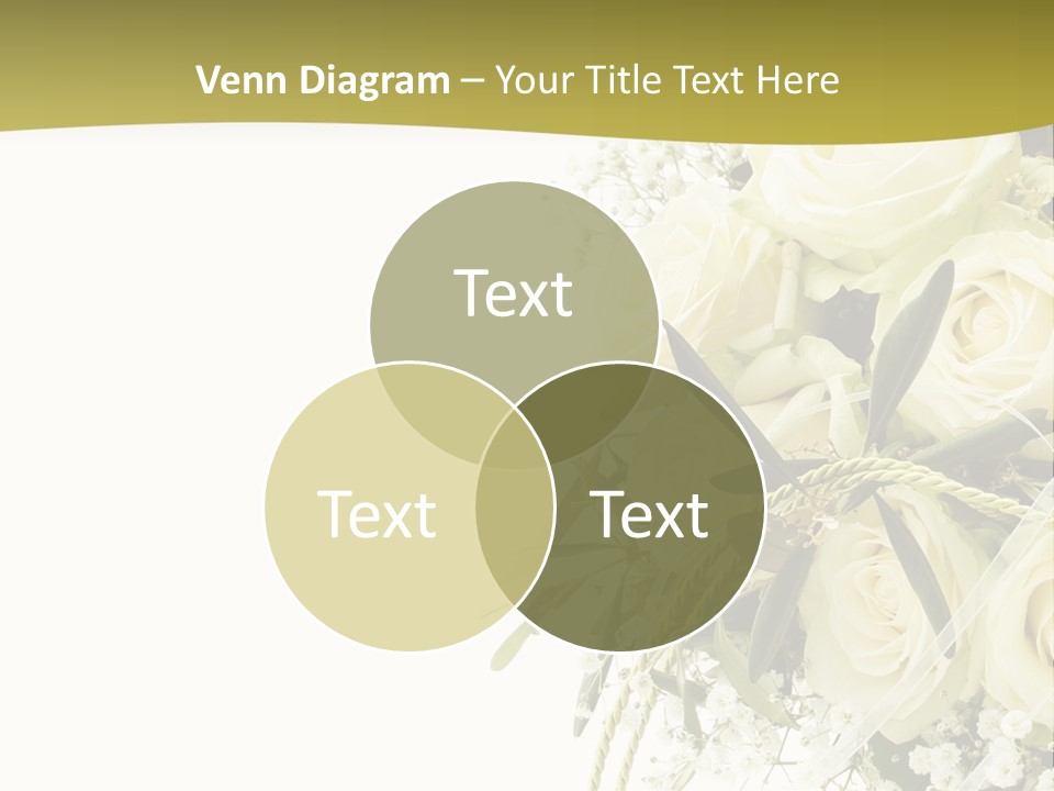 Wedding Bouquet Of White Roses PowerPoint Template