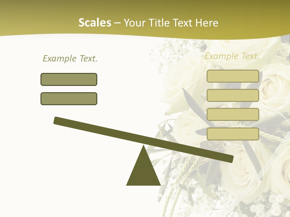 Wedding Bouquet Of White Roses PowerPoint Template