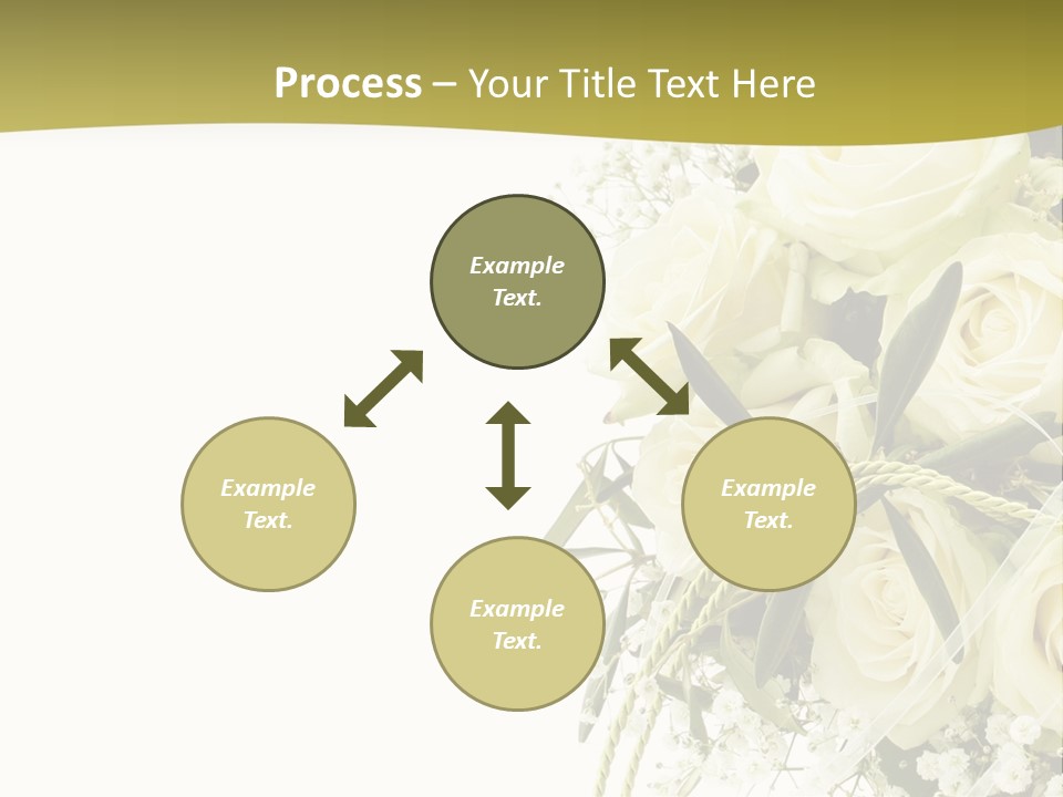 Wedding Bouquet Of White Roses PowerPoint Template