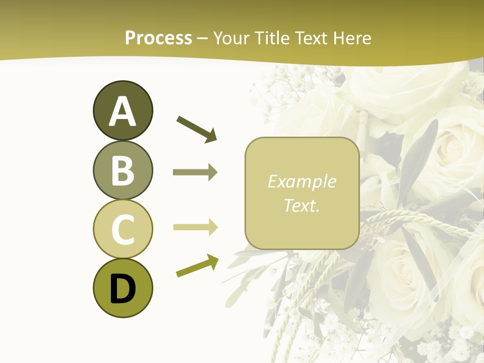 Wedding Bouquet Of White Roses PowerPoint Template