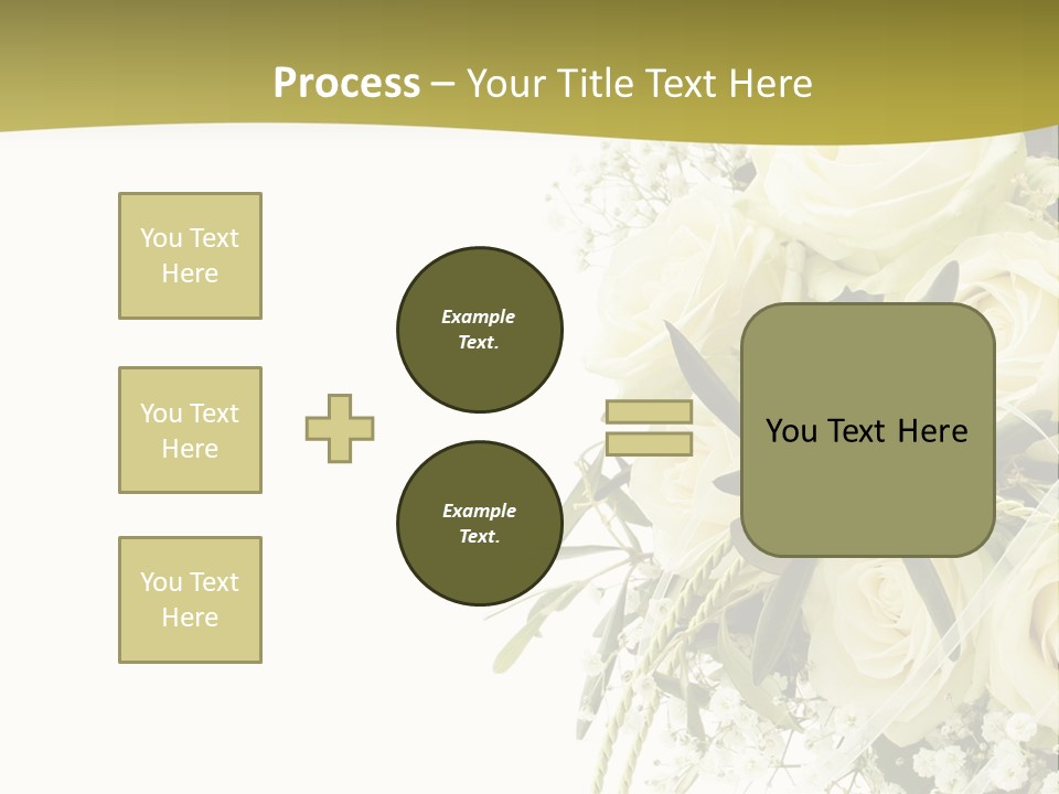 Wedding Bouquet Of White Roses PowerPoint Template