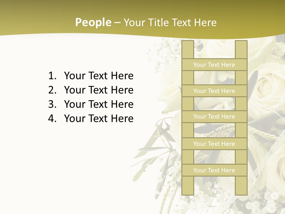 Wedding Bouquet Of White Roses PowerPoint Template