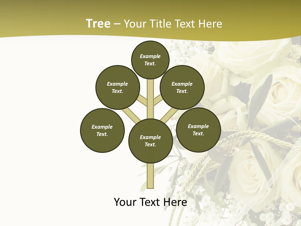 Wedding Bouquet Of White Roses PowerPoint Template