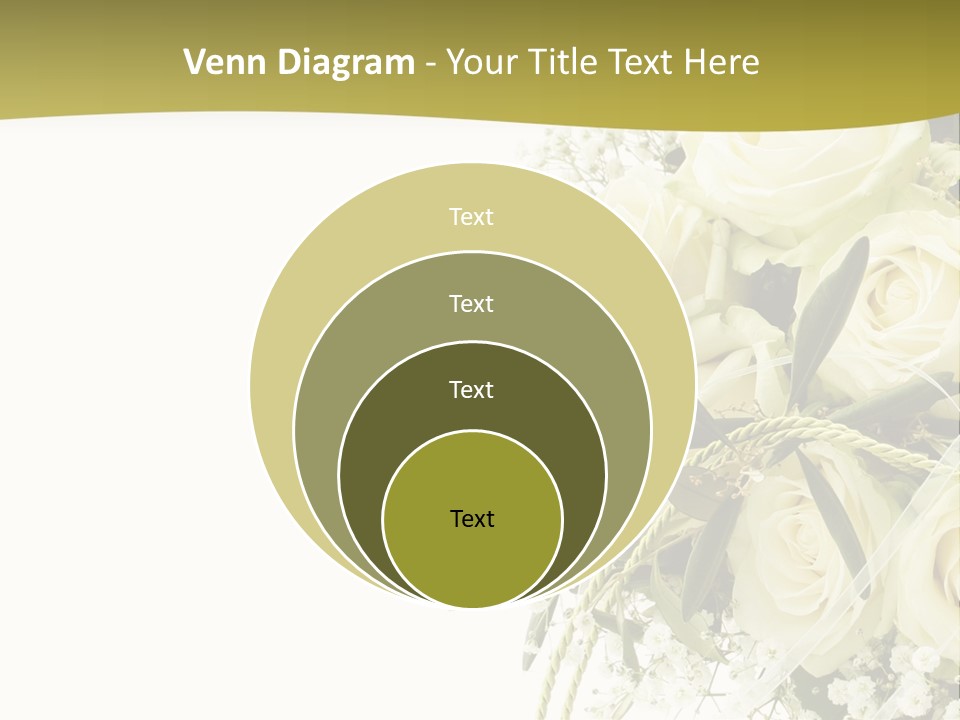 Wedding Bouquet Of White Roses PowerPoint Template