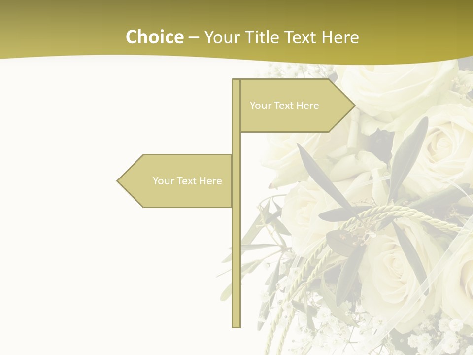 Wedding Bouquet Of White Roses PowerPoint Template