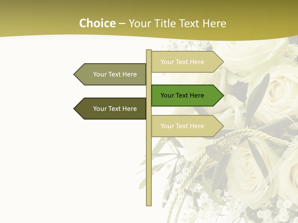 Wedding Bouquet Of White Roses PowerPoint Template