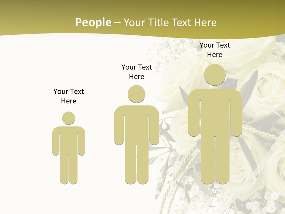 Wedding Bouquet Of White Roses PowerPoint Template