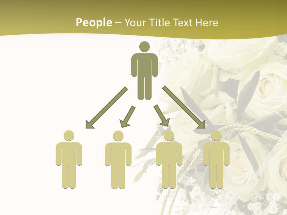 Wedding Bouquet Of White Roses PowerPoint Template