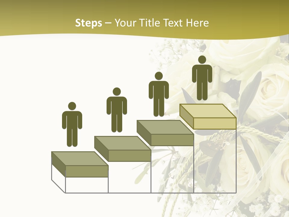 Wedding Bouquet Of White Roses PowerPoint Template