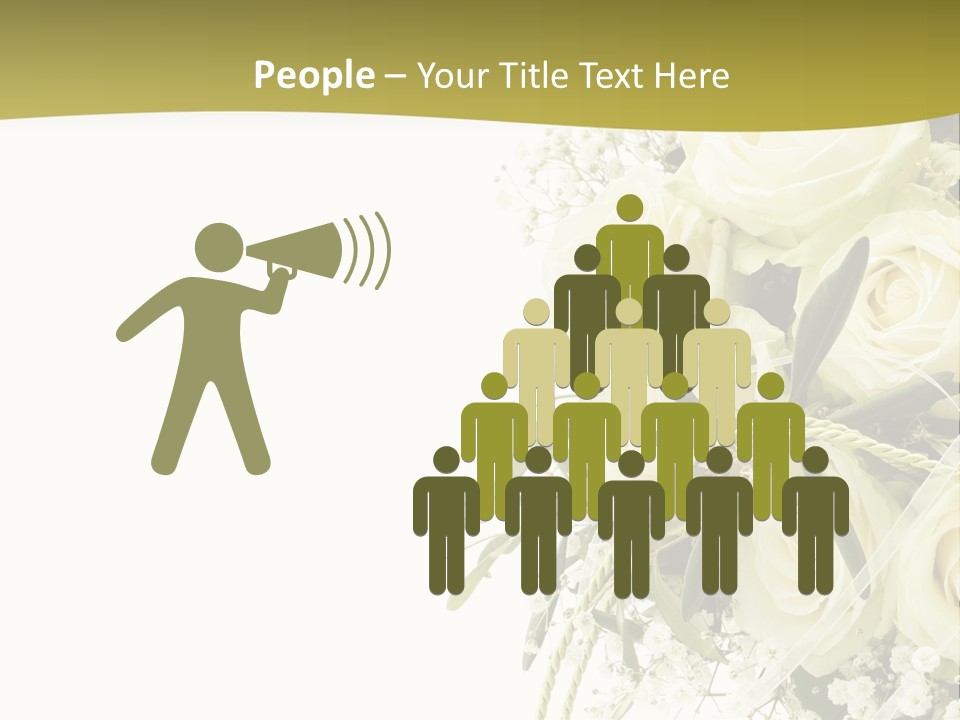 Wedding Bouquet Of White Roses PowerPoint Template