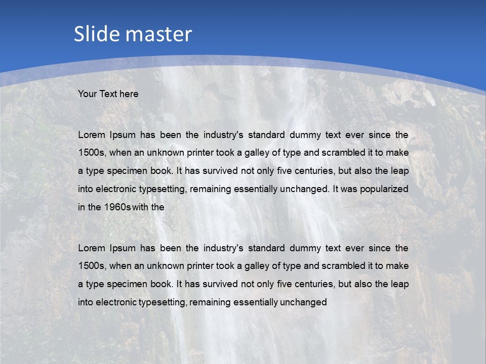 A Waterfall With A Blue Sky In The Background PowerPoint Template