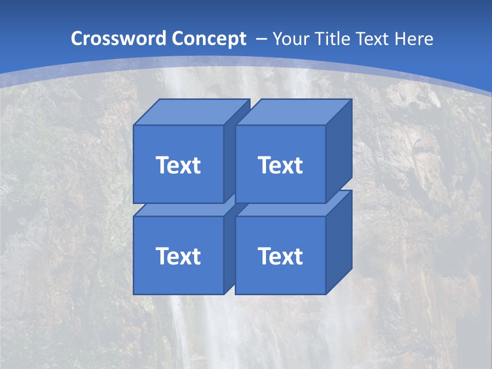 A Waterfall With A Blue Sky In The Background PowerPoint Template