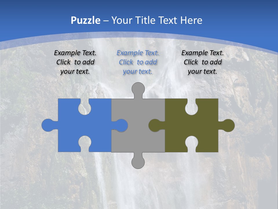 A Waterfall With A Blue Sky In The Background PowerPoint Template