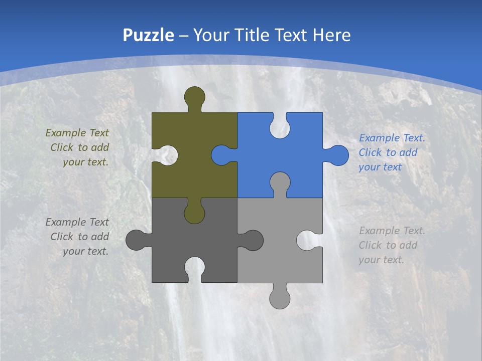 A Waterfall With A Blue Sky In The Background PowerPoint Template