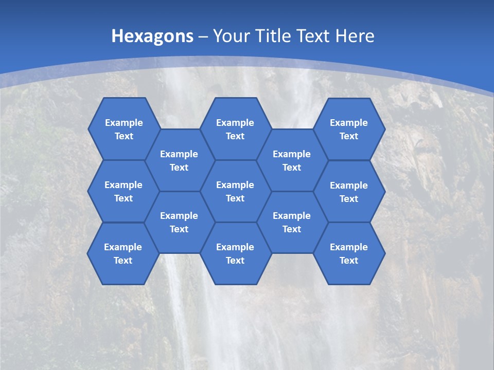 A Waterfall With A Blue Sky In The Background PowerPoint Template