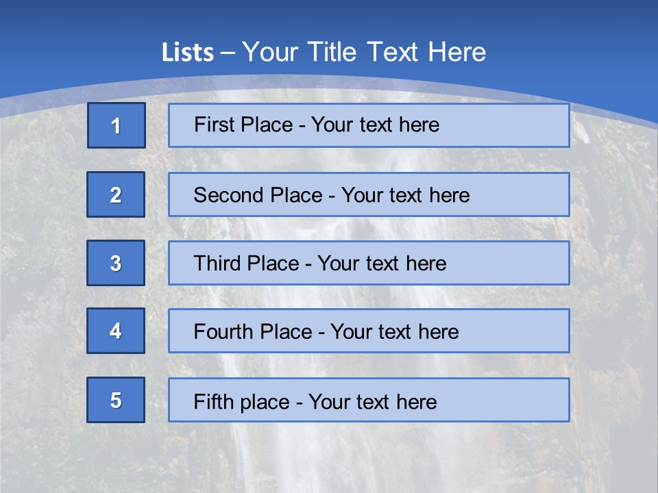 A Waterfall With A Blue Sky In The Background PowerPoint Template