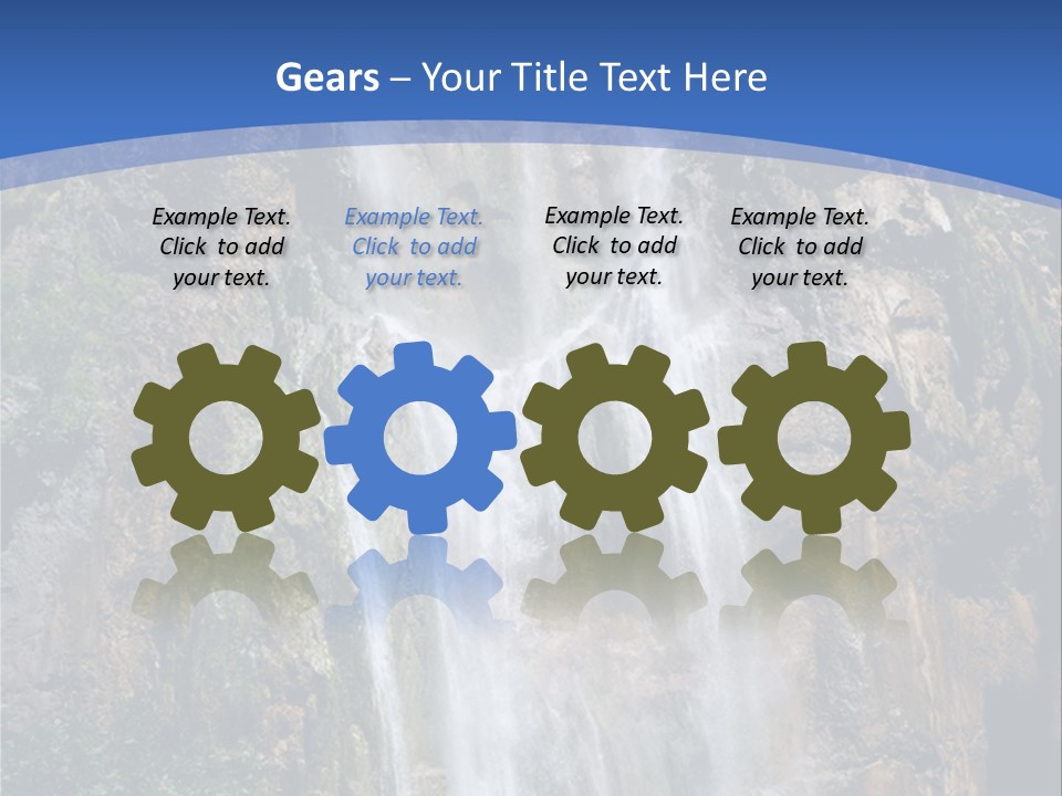 A Waterfall With A Blue Sky In The Background PowerPoint Template