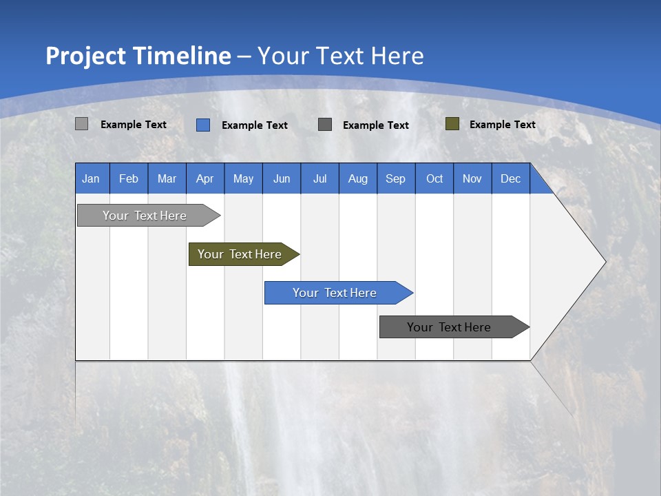 A Waterfall With A Blue Sky In The Background PowerPoint Template