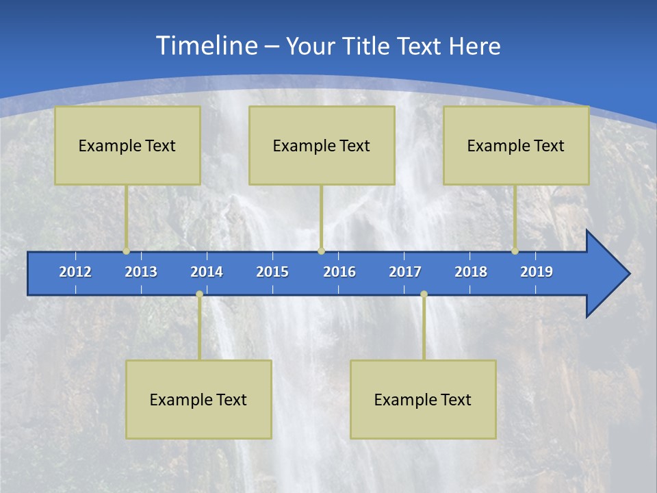 A Waterfall With A Blue Sky In The Background PowerPoint Template
