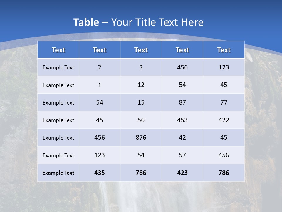 A Waterfall With A Blue Sky In The Background PowerPoint Template