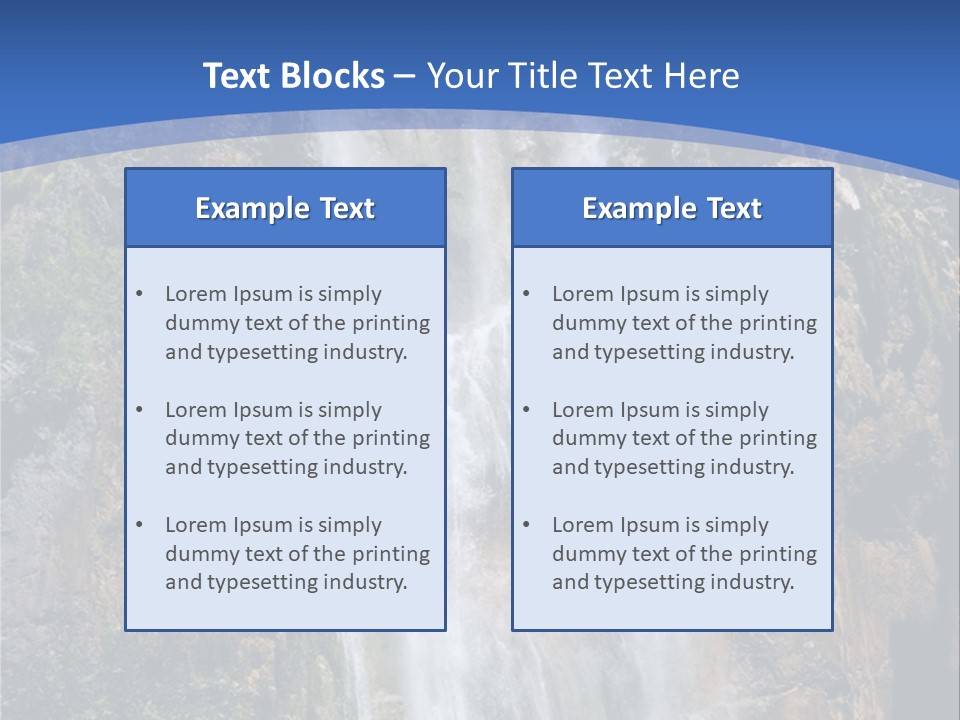 A Waterfall With A Blue Sky In The Background PowerPoint Template