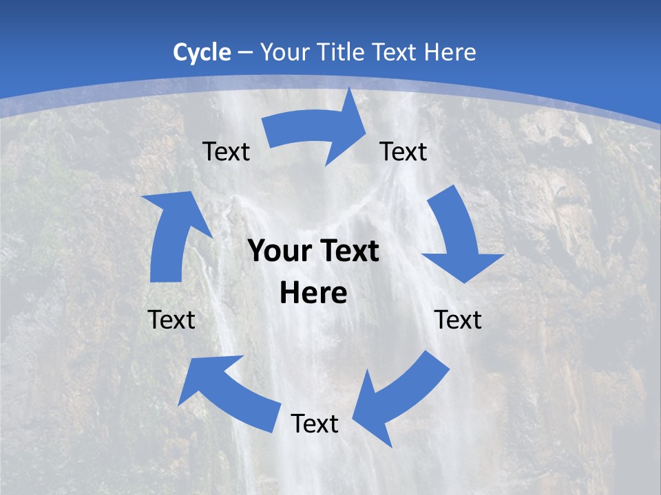 A Waterfall With A Blue Sky In The Background PowerPoint Template