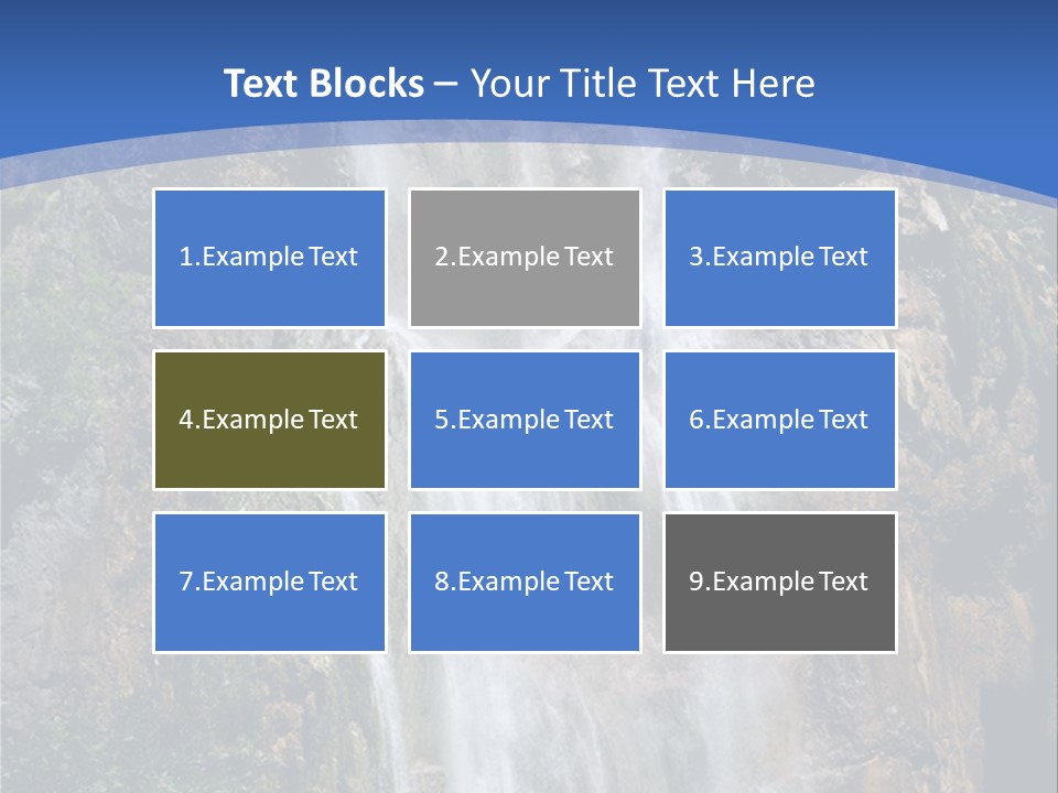 A Waterfall With A Blue Sky In The Background PowerPoint Template