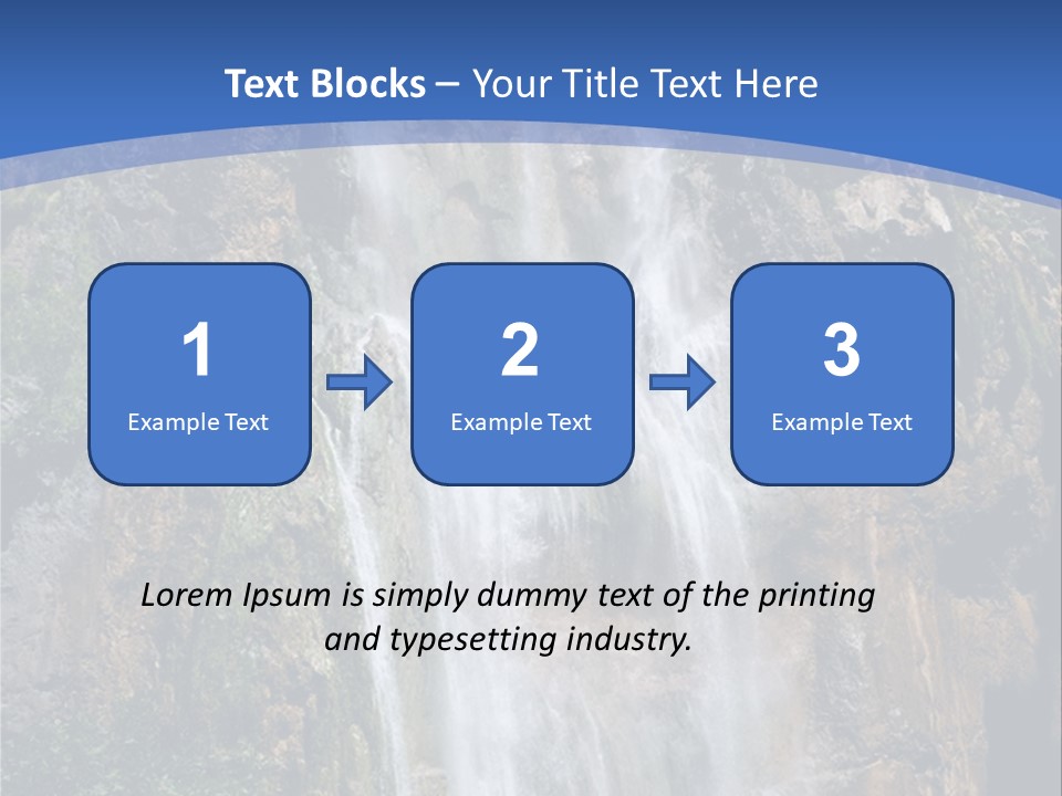 A Waterfall With A Blue Sky In The Background PowerPoint Template