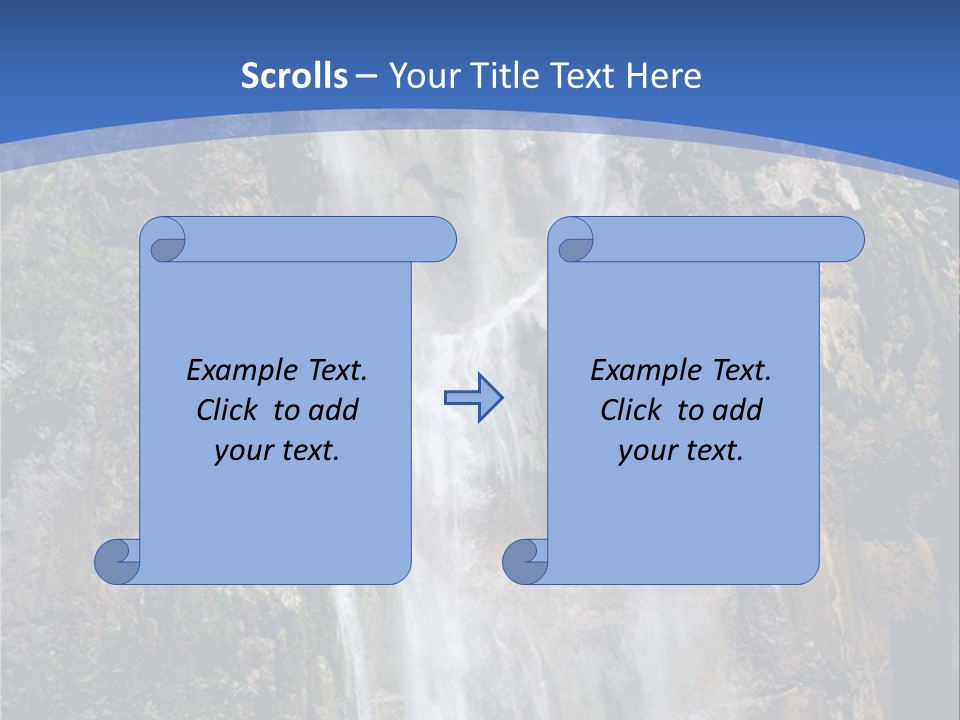 A Waterfall With A Blue Sky In The Background PowerPoint Template