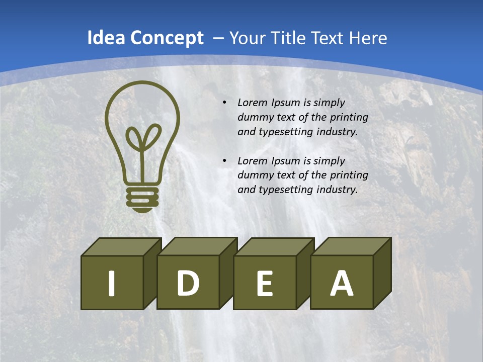 A Waterfall With A Blue Sky In The Background PowerPoint Template