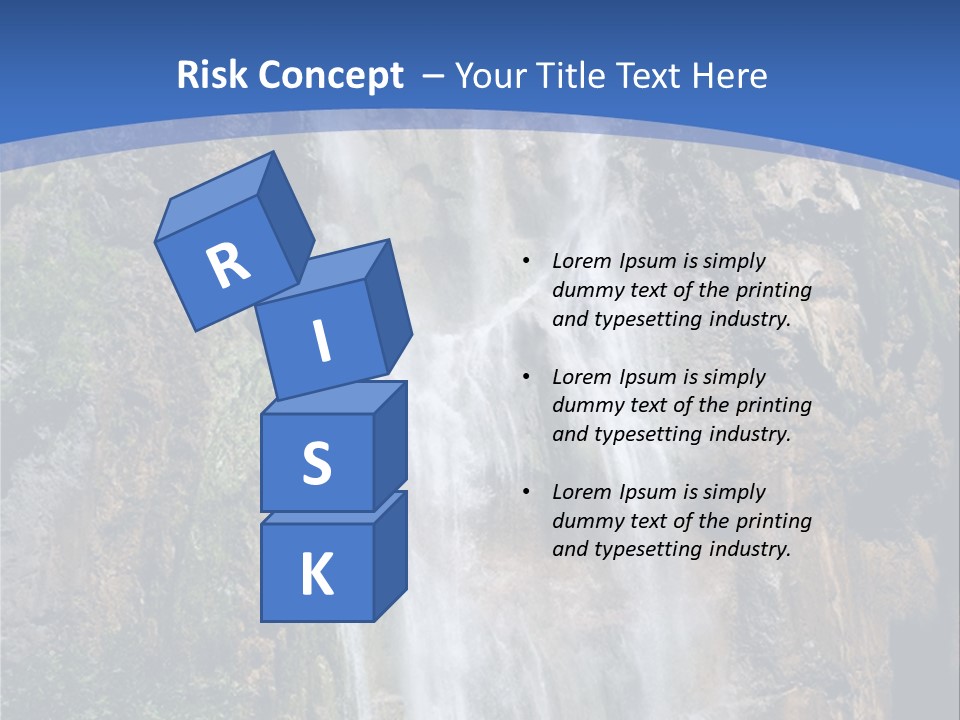 A Waterfall With A Blue Sky In The Background PowerPoint Template